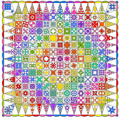 rainbow jane, block of the month, at twiddletails.com